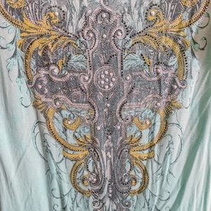 3/4 length lace shirt with intricate bead detail